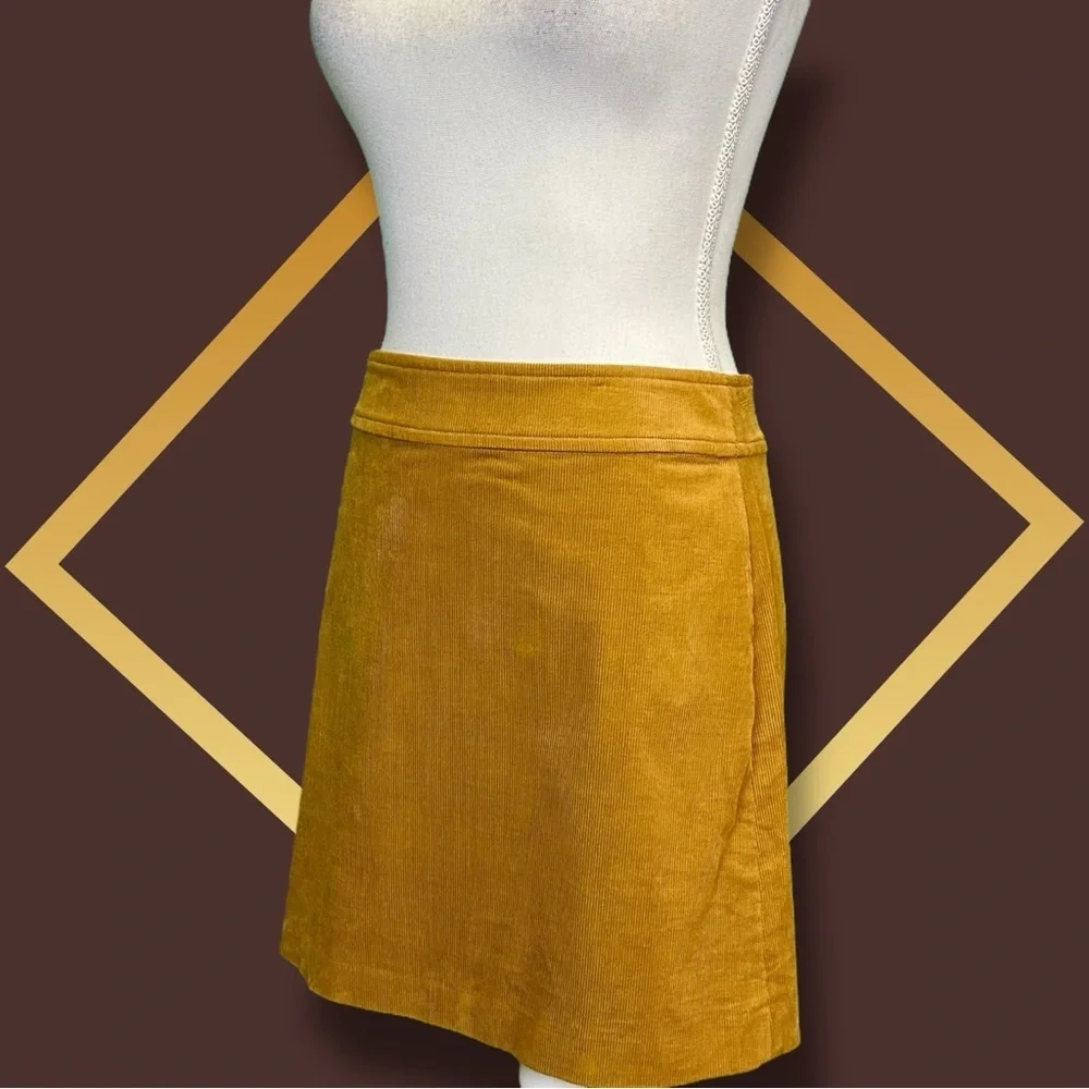 J. Crew Mercantile Corduroy A-Line Mini Skirt in “Marigold Deep Yellow” Size 2 - Picture 5 of 14